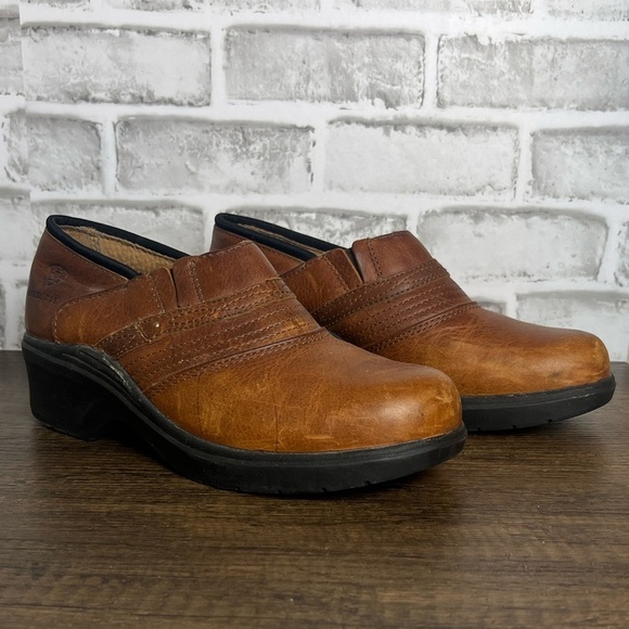 ARIAT Safety Clog Steel Toe Women’s Size 8.5 Brown Distressed - Picture 1 of 12